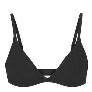 Skims Cotton Jersey Triangle Bralette (Small in Soot) NWOT